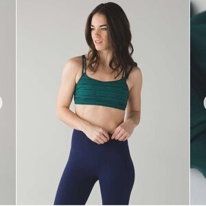 Women's Green Strappy Sports Bra